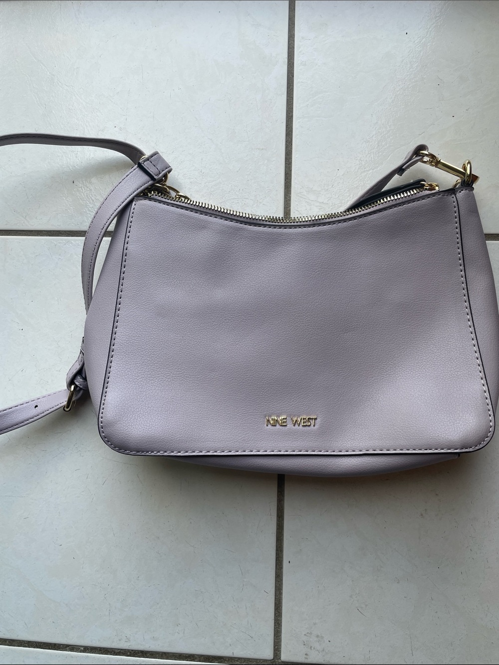 Nine West Lavender Faux Leather Crossbody Bag